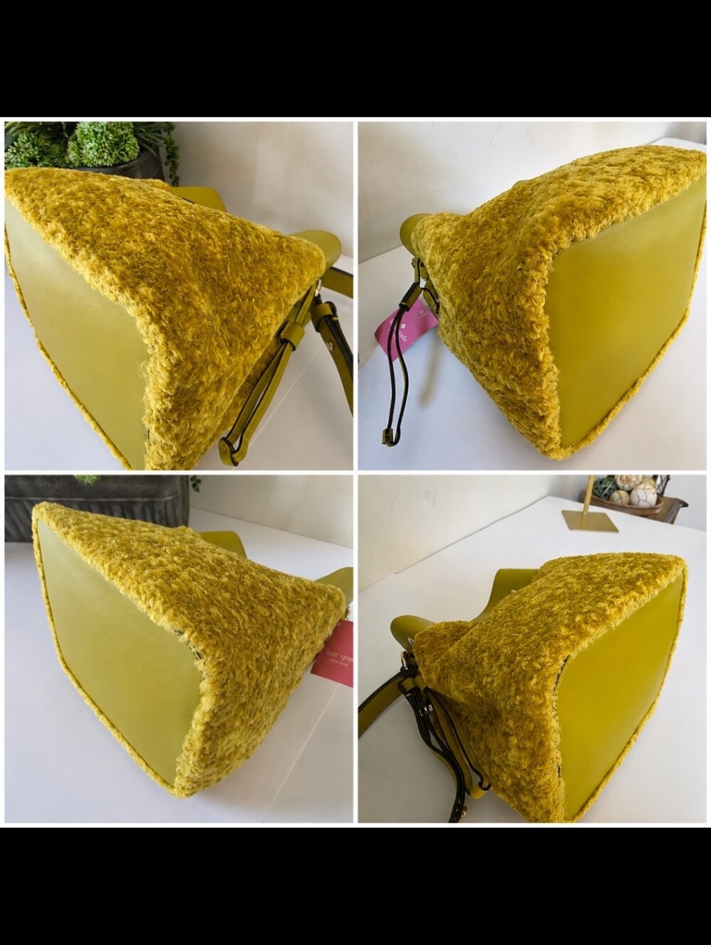 Kate Spade Yellow Shearling Bucket Bag - Picture 10 of 11